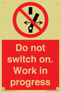 Do not switch on. Work in progress